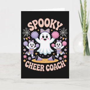 Spooky Cheer Coach Ghosts Halloween Cheerleading C Card