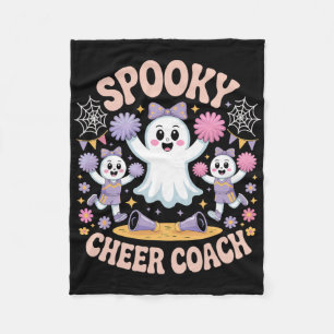 Spooky Cheer Coach Ghosts Halloween Cheerleading C Fleece Blanket
