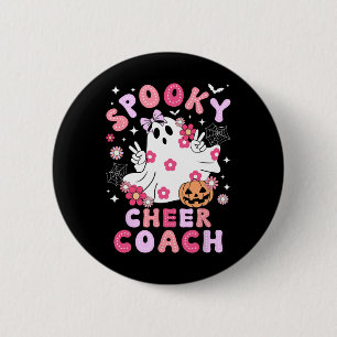 Spooky Cheer Coach Halloween Cheerleading Coach Gr 6 Cm Round Badge
