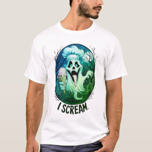 Spooky Chef Ghost Ice Cream Halloween Funny Men's T-Shirt