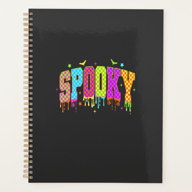 Spooky Chequered Halloween Planner (Front)