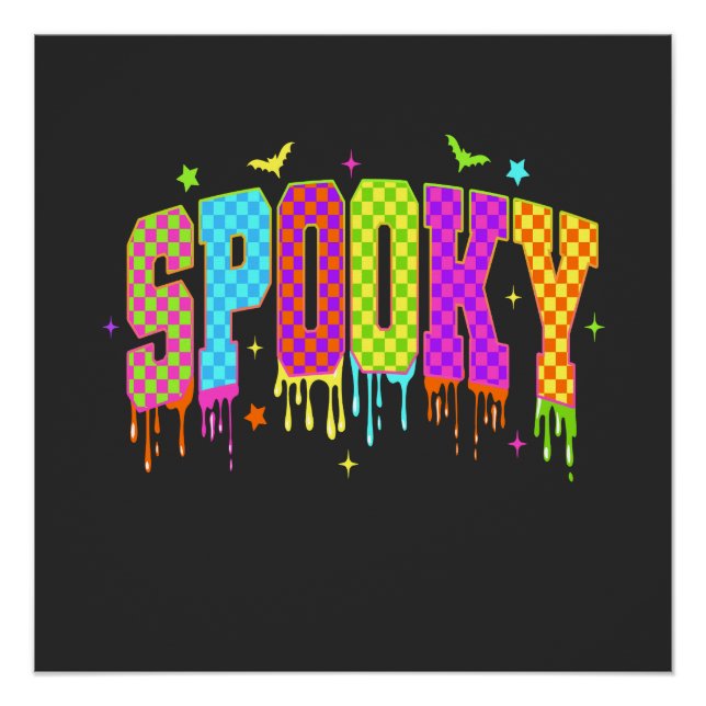 Spooky Chequered Halloween Poster (Front)