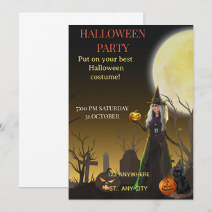 Spooky Chic Halloween Party Invitation