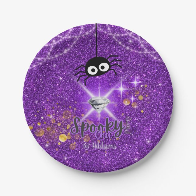 Spooky Chic Halloween Party Paper Plate (Front)