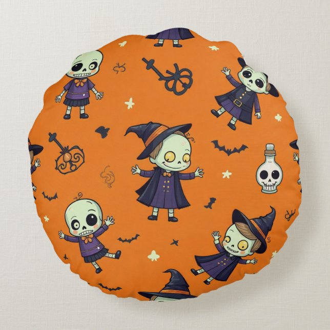 Spooky Chic Halloween Pillow - Frightfully Festive (Back)