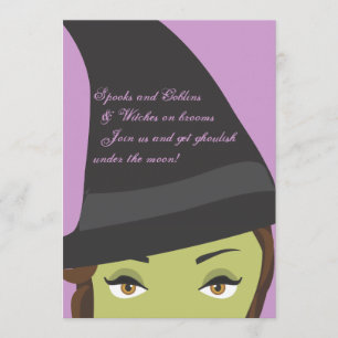 Spooky Chic Witch Halloween Party Invitation