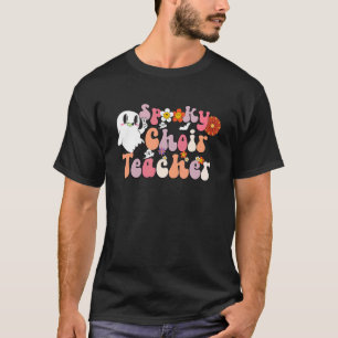 Spooky Choir Teacher Retro Groovy Halloween Music T-Shirt