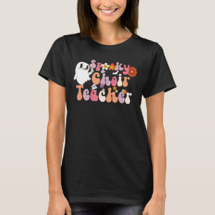 Spooky Choir Teacher Retro Groovy Halloween Music T-Shirt