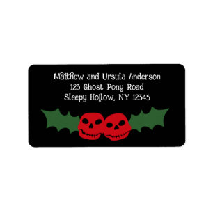 Spooky Christmas Creepy Goth Themed Holiday Label