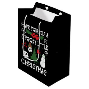 Spooky Christmas Creepy Goth Themed Holiday Medium Gift Bag