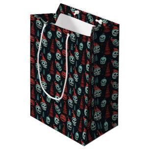Spooky Christmas Halloween Skulls Medium Gift Bag