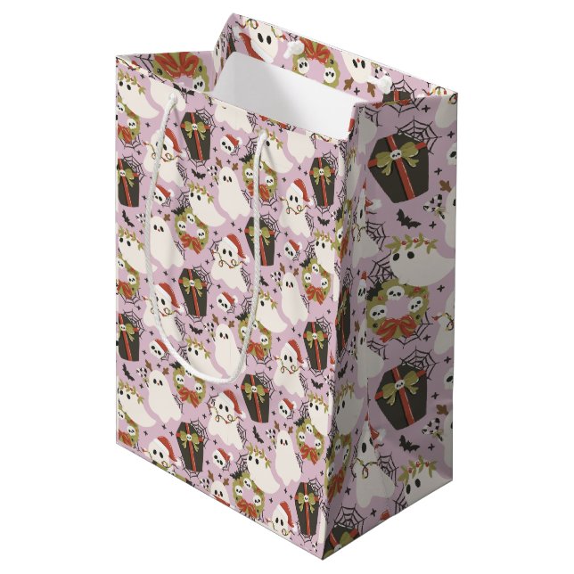 Spooky Christmas Medium Gift Bag (Front Angled)