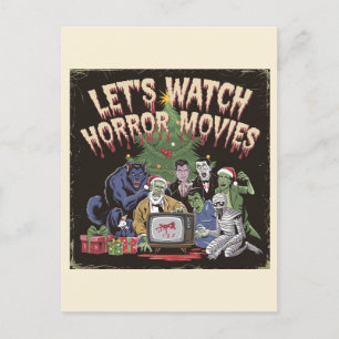  Spooky Christmas Retro Horror Movies  Postcard