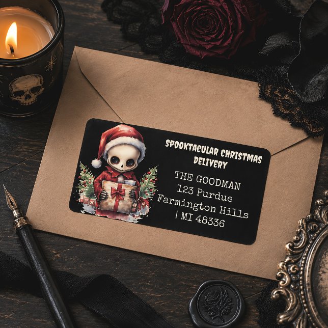 Spooky Christmas Skeleton Label (Creator Uploaded)