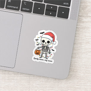 Spooky Christmas Skeleton Sticker – Funny Holiday