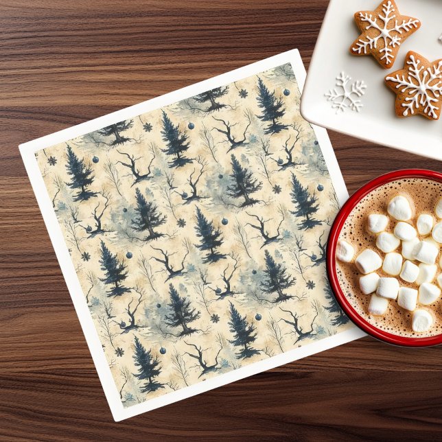 Spooky Christmas Tree Napkin (spooky forest 2)