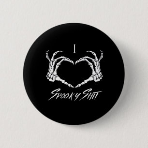 Spooky Classic - Skeleton Hands Heart 6 Cm Round Badge