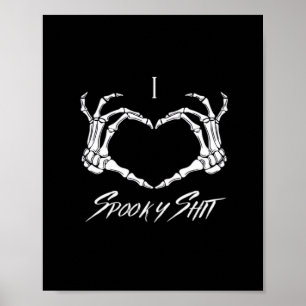 Spooky Classic - Skeleton Hands Heart Poster