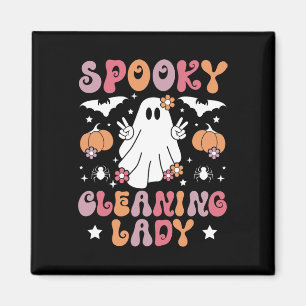 Spooky Cleaning Lady Halloween Housekeeping Cleane Magnet