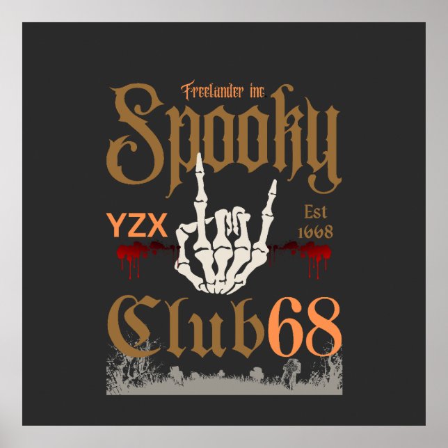 Spooky club Throw Pillow Poster (Front)