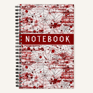 Spooky Cobwebs and Red Splatters Halloween Notebook