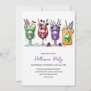 Spooky cocktail party halloween invitation
