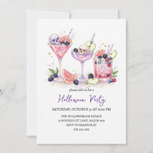 Spooky cocktail party halloween invitation