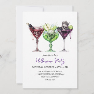 Spooky cocktail party halloween invitation