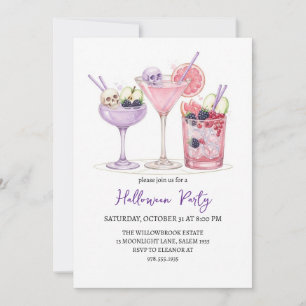 Spooky cocktail party halloween invitation