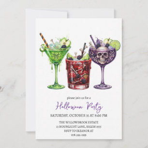 Spooky cocktail party halloween invitation