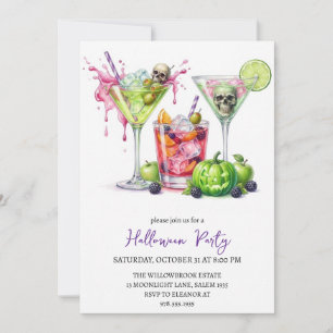Spooky cocktail party halloween invitation