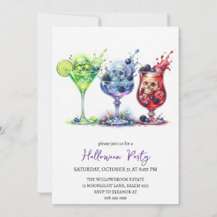 Spooky cocktail party halloween invitation