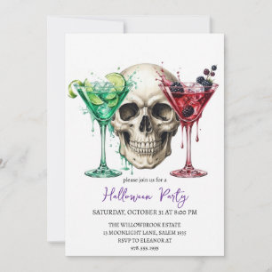 Spooky cocktail party halloween invitation