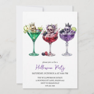 Spooky cocktail party halloween invitation