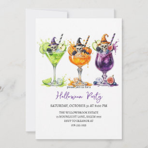 Spooky cocktail party halloween invitation