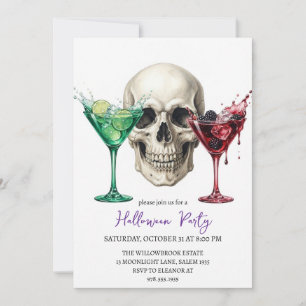 Spooky cocktail party halloween invitation
