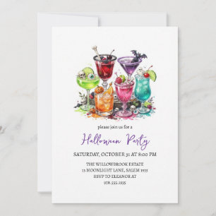 Spooky cocktail party halloween invitation
