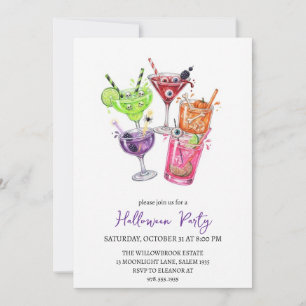 Spooky cocktail party halloween invitation