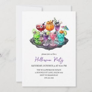 Spooky cocktail party halloween invitation