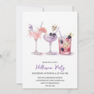 Spooky cocktail party halloween invitation