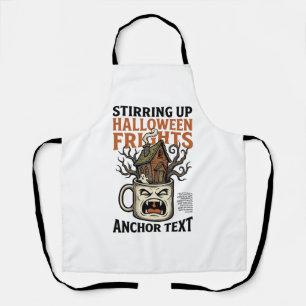 Spooky Coffee Halloween Haunted Mug Graphic Shirt_ Apron