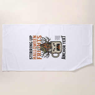 Spooky Coffee Halloween Haunted Mug Graphic Shirt_ Beach Towel