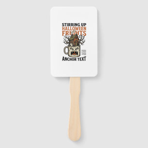 Spooky Coffee Halloween Haunted Mug Graphic Shirt_ Hand Fan