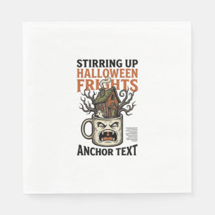 Spooky Coffee Halloween Haunted Mug Graphic Shirt_ Napkin
