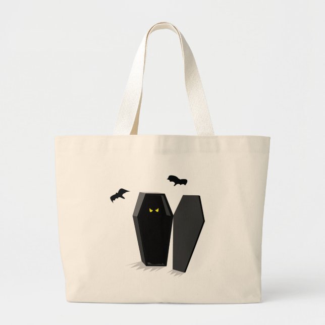 Spooky Coffin Large Tote Bag (Front)