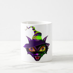 Spooky Colourful Cat Coffee Mug