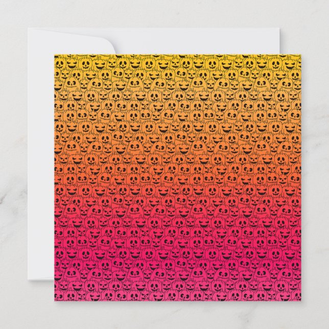 Spooky Colourful Pumpkins - Halloween Pattern Invitation (Front)