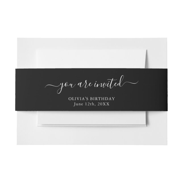Spooky Colours - Black Invitation Belly Band (Front Example)