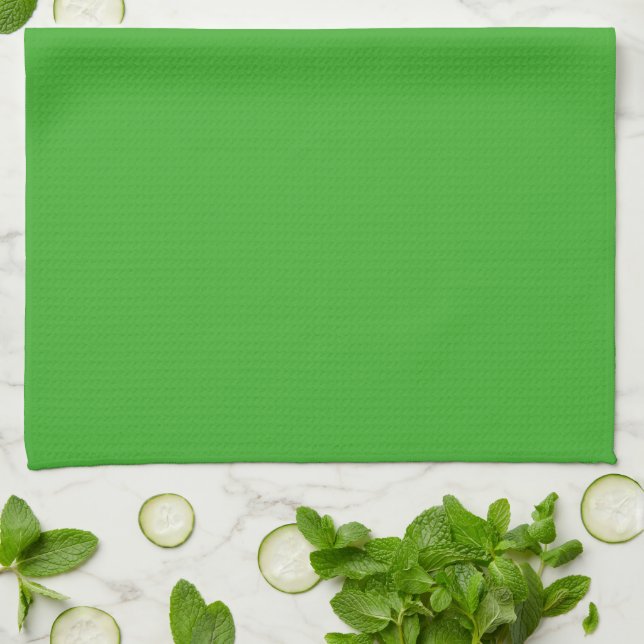 Spooky Colours - Bright Green Kitchen Towel (Folded)