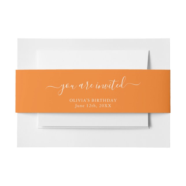 Spooky Colours - Orange Belly Band Invitation Belly Band (Front Example)